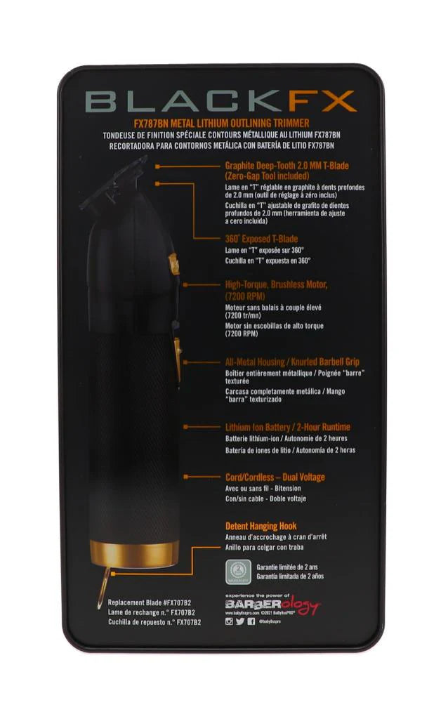 BABYLISS PRO BLACK FX FX787BN METAL LITHIUM OUTLINING TRIMMER