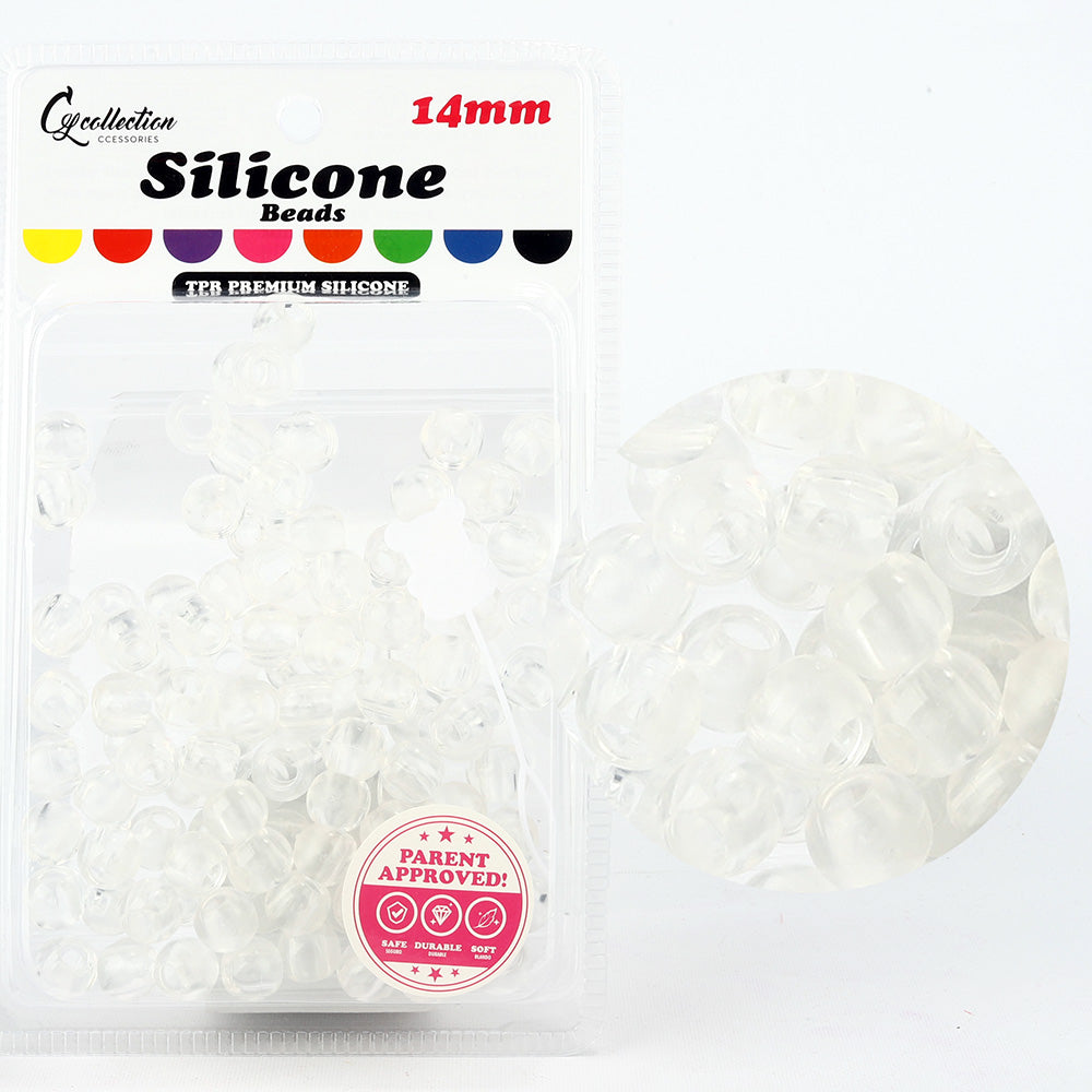 CL SILICONE BEAD 14MM TPR CLEAR- 5SBJB120