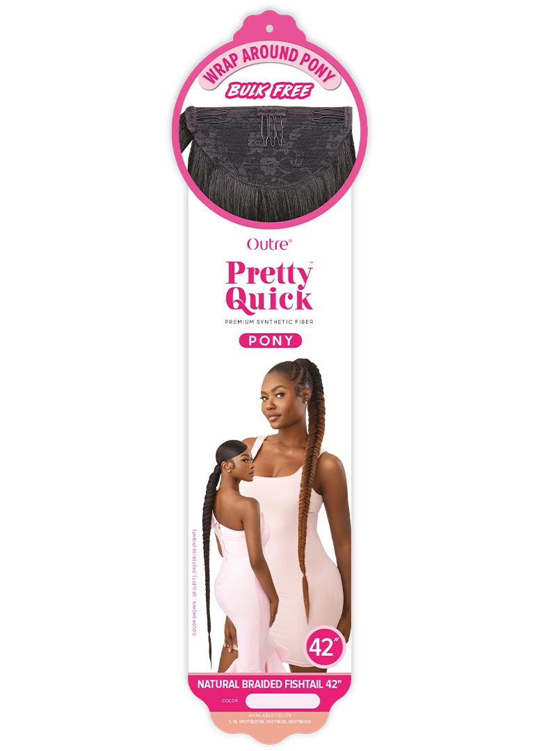 OUTRE PRETTY QUICK- WRAP PONY- NATURAL BRAIDED FISHTAIL