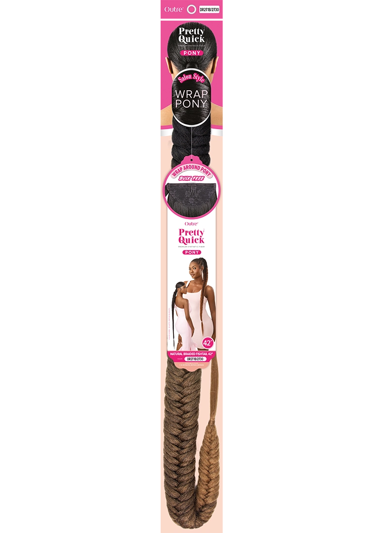OUTRE PRETTY QUICK- WRAP PONY- NATURAL BRAIDED FISHTAIL