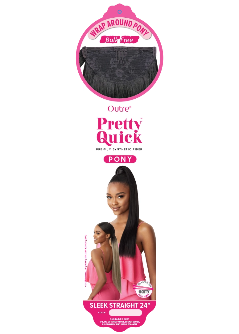 OUTRE PRETTY QUICK WRAP PONY SLEEK STRAIGHT 24''