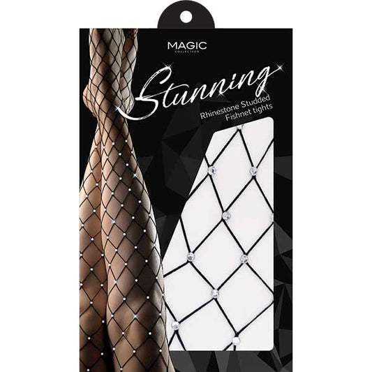 MAGIC STUNNING RHINESTONE FISHNET TIGHTS WIDE