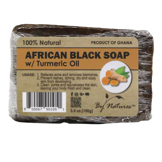 BU NATURE BLACK SOAP 3OZ TURMERIC