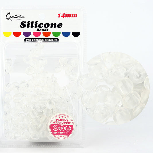 CL SILICONE BEAD 14MM TPR CLEAR- 5SBJB120