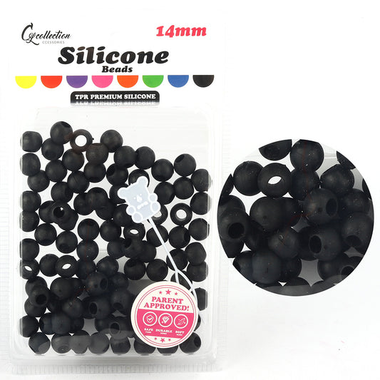 CL SILICONE BEAD 14MM TPR BLACK - 5SBJB120