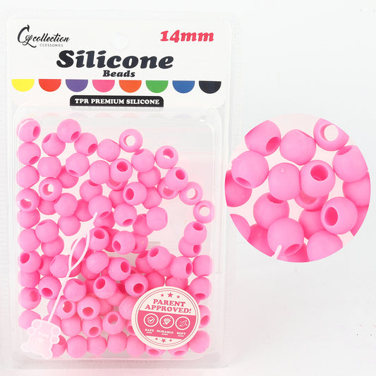 CL SILICONE BEAD 14MM TPR PINK- 5SBJB120