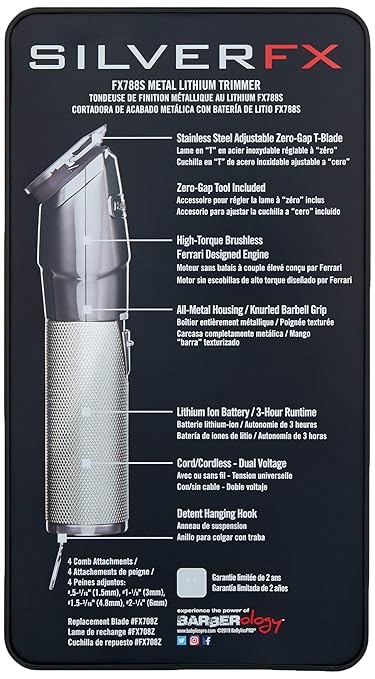 BABYLISS PRO SILVERFX FX787S METAL LITHIUM OUTLINING TRIMMER