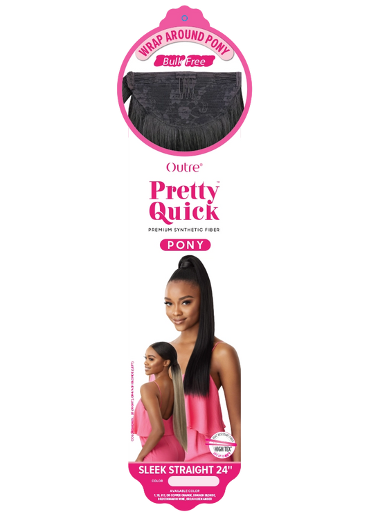 OUTRE PRETTY QUICK WRAP PONY SLEEK STRAIGHT 24''